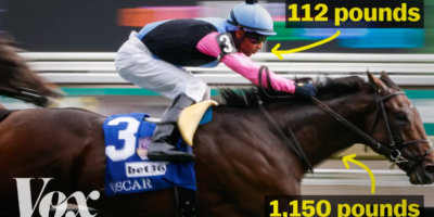 Los dos atletas en cada carrera de caballos.